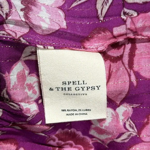 Spell &amp; The Gypsy Winona Midi Skirt in Berry Size Medium