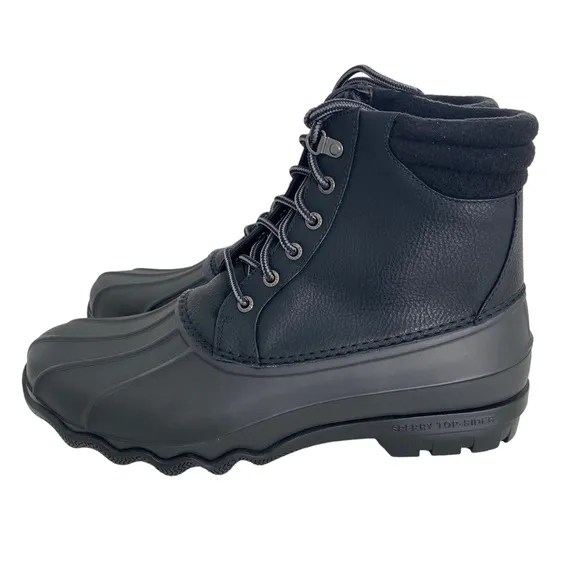 SPERRY Men’s Black Avenue Duck Rain Boots Size: 10
