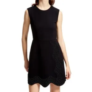 SPORTMAX Black Studded Mini Dress Size Large