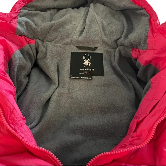 Spyder Youth Girl's Clara Short Hot Pink Hooded Puffer Winter Jacket Sizes S-XL