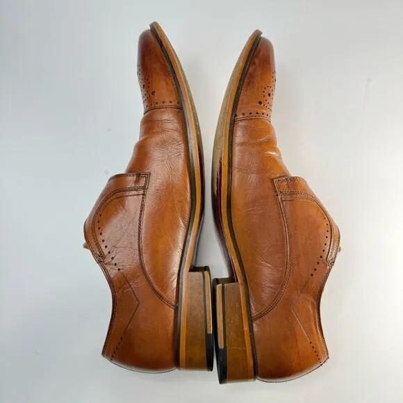 Stacy Adams Mathis Modified Cap Toe Monk Strap Leather Dress Shoes Men’s 9.5M