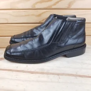 Stacy Adams Mens 12M Black Leather Ankle Boots Dress Formal Slip-on 23710