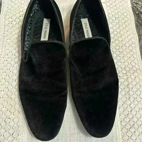 Steve Madden Men's Shoes Size 11Laight Black Velvet Dress &amp;‎ Casual