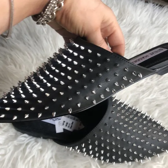 Steve Madden Pinpoint slip on studded shoes in black