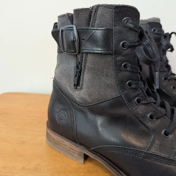 Steve Madden Saxonn Lewther Combat Boots Hand Crafted