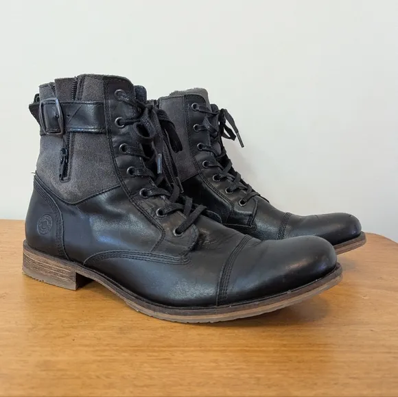 Steve Madden Saxonn Lewther Combat Boots Hand Crafted