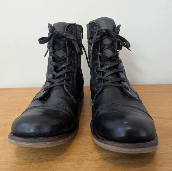 Steve Madden Saxonn Lewther Combat Boots Hand Crafted