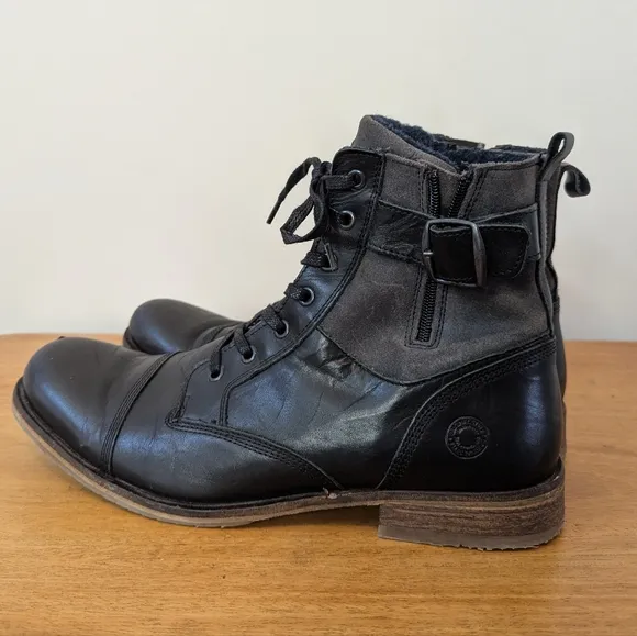 Steve Madden Saxonn Lewther Combat Boots Hand Crafted