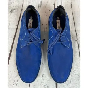 STEVE MADDEN suede royal cobalt blue Oxford dress mens boots size 10 NWOB