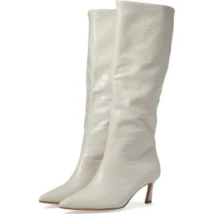 Steve Madden Women Lavan Kitten Heel Boots Size US 5.5M Bone White Croc Print