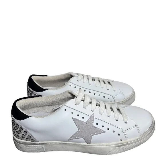 Steven New York Rubie Star White Lace Up Sneakers Sz 8