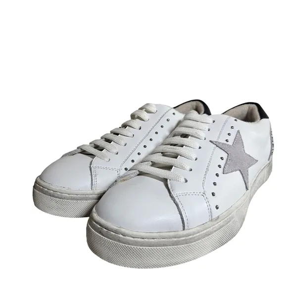 Steven New York Rubie Star White Lace Up Sneakers Sz 8