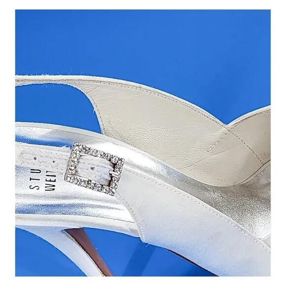 STUART WEITZMAN Bridal Satin Sandals Cream