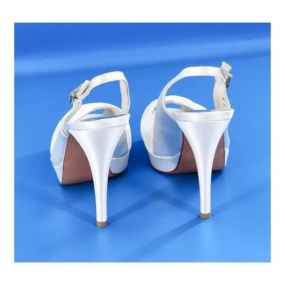 STUART WEITZMAN Bridal Satin Sandals Cream