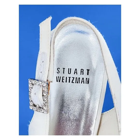 STUART WEITZMAN Bridal Satin Sandals Cream