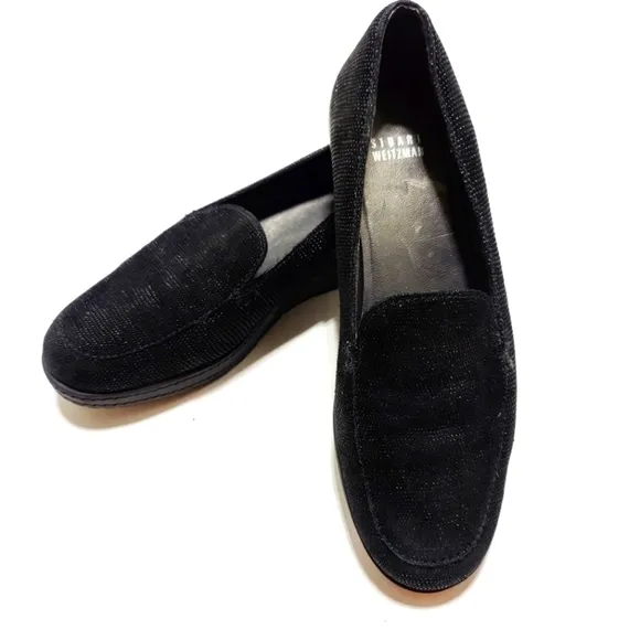 Stuart Weitzman Shoes Casual Slip On  Black Women's Wedge Loafer Size 7.5