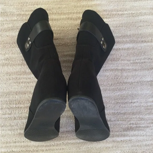Stuart Weitzman Women's Wedge Luxury Black Downpour Dress Boots Gortex Size 7.5