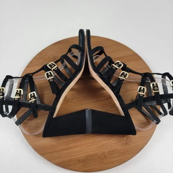 Stuart Weitzman Pass The Buck Caged Suede Sandals Gladiator Heels Sz 10 $465