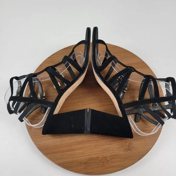 Stuart Weitzman Pass The Buck Caged Suede Sandals Gladiator Heels Sz 10 $465