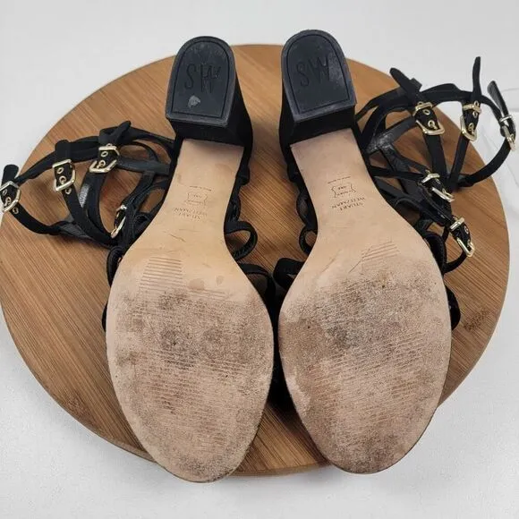 Stuart Weitzman Pass The Buck Caged Suede Sandals Gladiator Heels Sz 10 $465