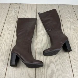 Style &amp; Co Women's Addyy Knee High Dress Boots 5M Chocolate Smooth $90