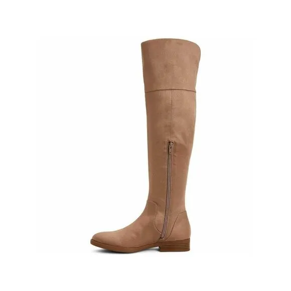 STYLE &amp; COMPANY Womens Brown Round Toe Stacked Heel Zip-Up Dress Boots 7