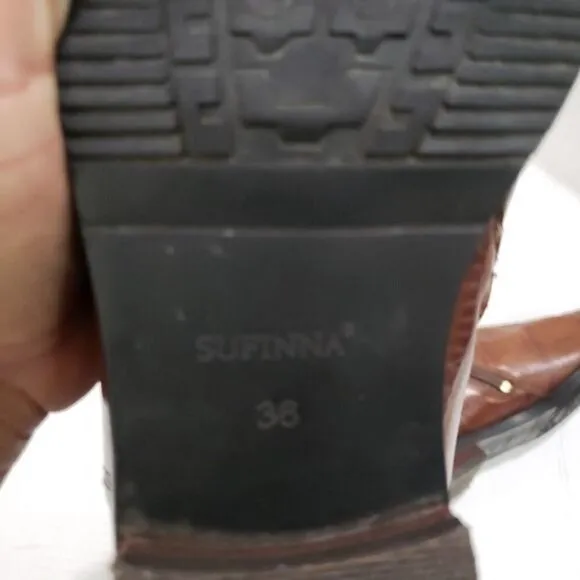 Sufinna Croc Embossed Faux Fur lining Tall Boots Size 36