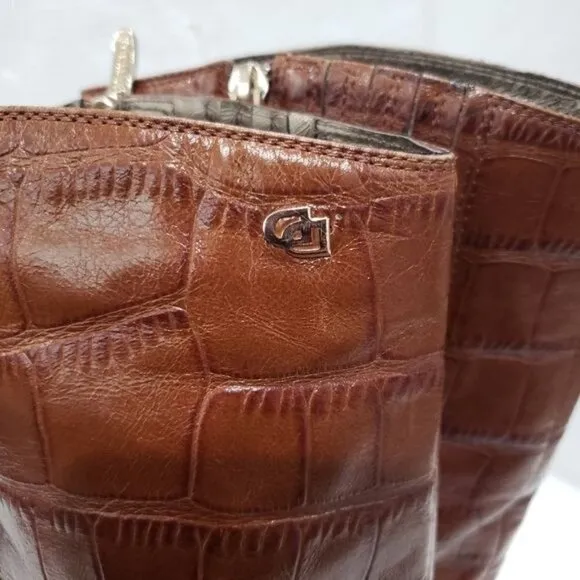 Sufinna Croc Embossed Faux Fur lining Tall Boots Size 36