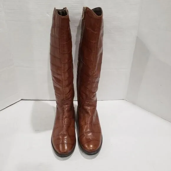 Sufinna Croc Embossed Faux Fur lining Tall Boots Size 36