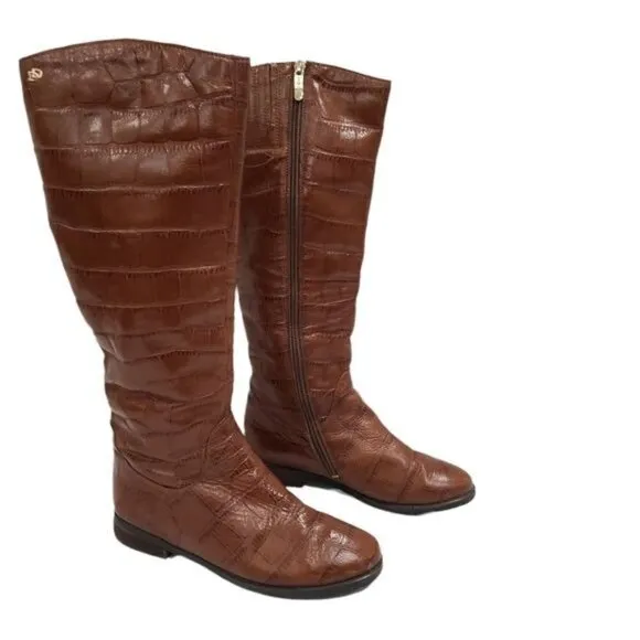 Sufinna Croc Embossed Faux Fur lining Tall Boots Size 36