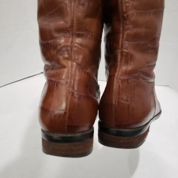 Sufinna Croc Embossed Faux Fur lining Tall Boots Size 36