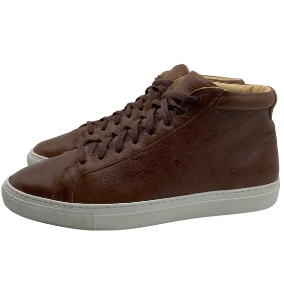 Taft Mens Shoes The Hightop Leather Sneakers 11 Brown Casual Lace Up Designer