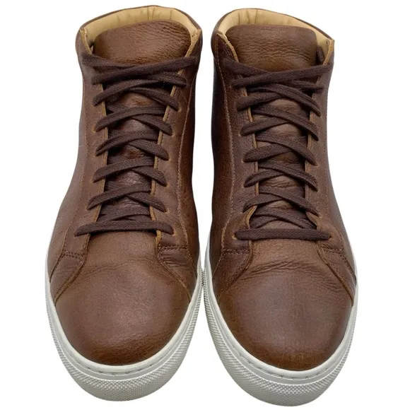 Taft Mens Shoes The Hightop Leather Sneakers 11 Brown Casual Lace Up Designer