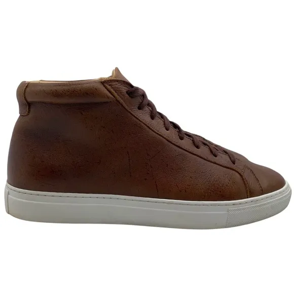 Taft Mens Shoes The Hightop Leather Sneakers 11 Brown Casual Lace Up Designer