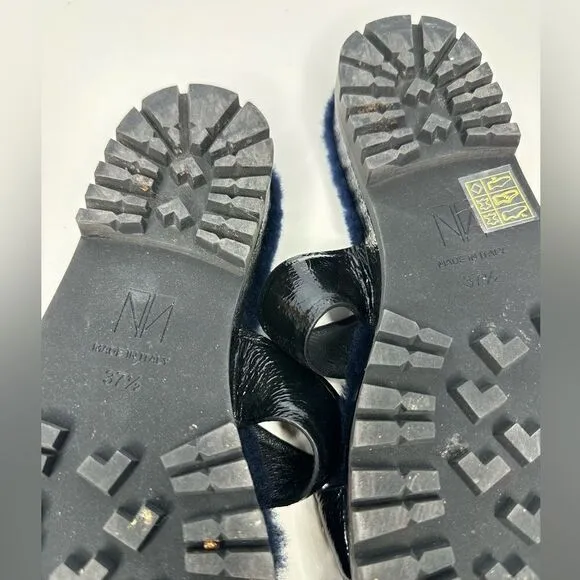 Tamara Mellon Sherpa slide shoes women’s size 37.5 Black / Navy