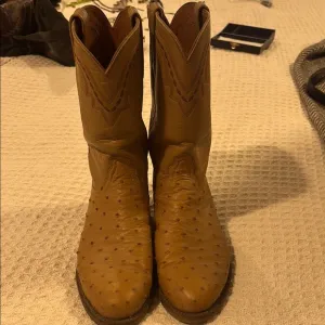 Tan Lucchese Leather Cowboy Boots