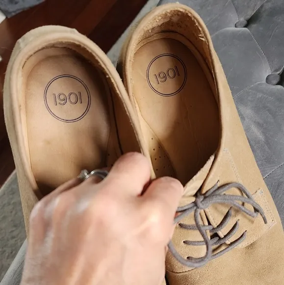 Tan Suede leather Oxford shoes