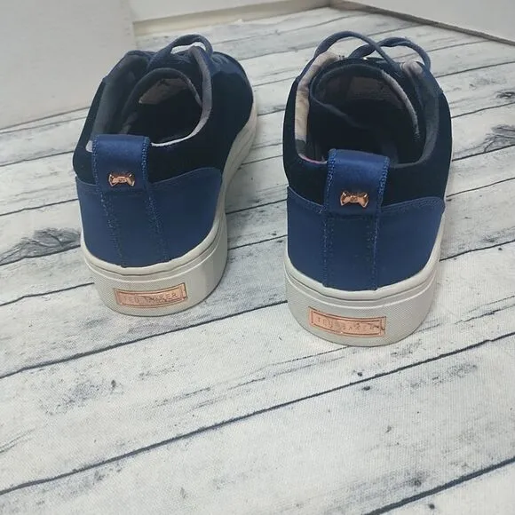 Ted Baker Kulei Navy Velvet Sneakers Womens Size 5