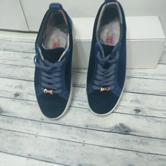 Ted Baker Kulei Navy Velvet Sneakers Womens Size 5