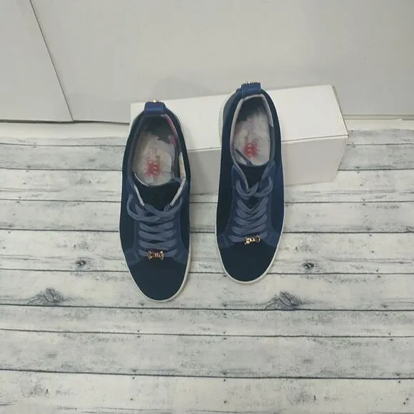 Ted Baker Kulei Navy Velvet Sneakers Womens Size 5