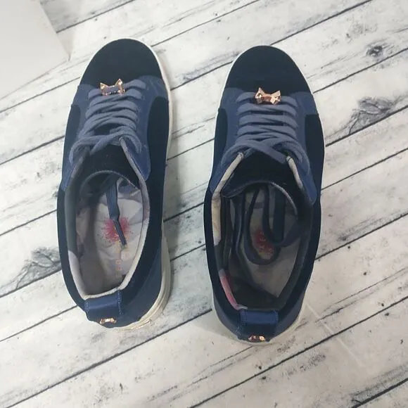 Ted Baker Kulei Navy Velvet Sneakers Womens Size 5