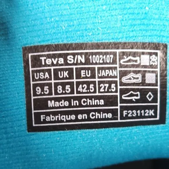 Teva Men's Slimkosi US 9,5 Blue Lace-Up Water Outdoor Tennis Sneakers Shoes