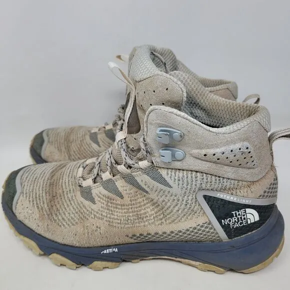 The North Face Ultra Fastpack III Mid Hiking Boots Womens 7.5 Gray Lace Up Shoes