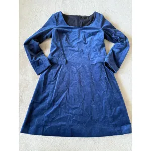 Theory Velvet Dress Long Sleeve Party Cocktail Elegant Blue Size 8