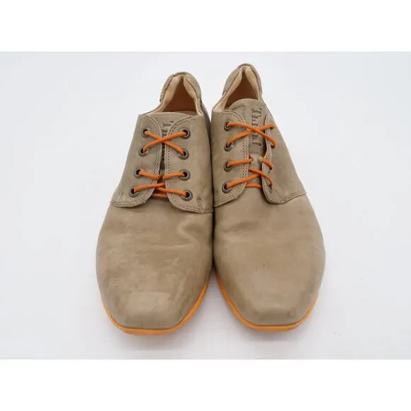 Think! Shoes Womens 7 Brown Leather Lace Up Casual Comfort Sneaker