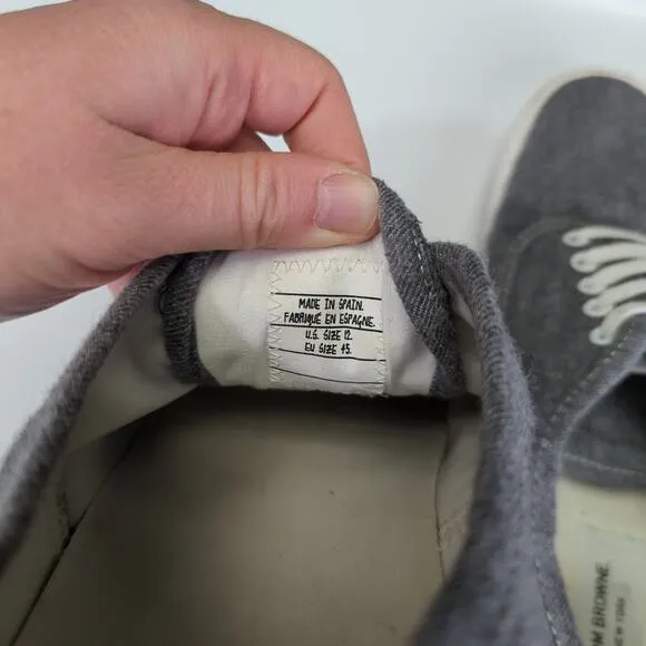 Thom Browne Heritage Boiled Wool Sneakers Trainers Gray Low Top Sneakers Mens 12