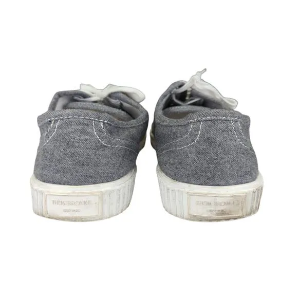 Thom Browne Heritage Boiled Wool Sneakers Trainers Gray Low Top Sneakers Mens 12
