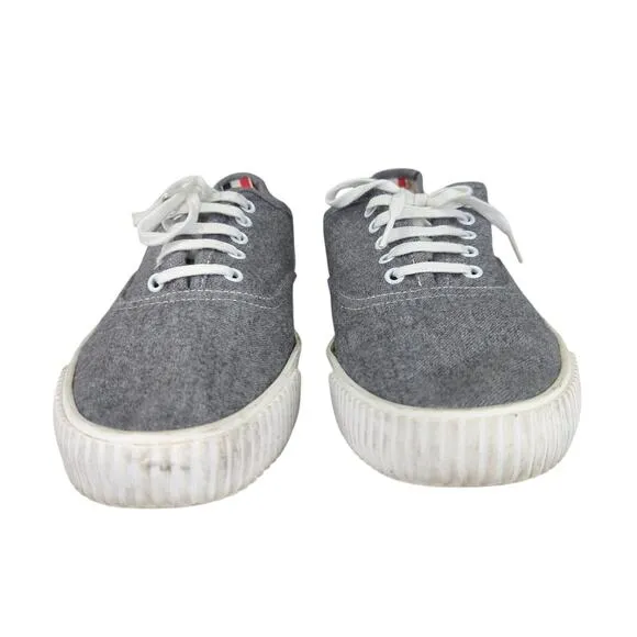 Thom Browne Heritage Boiled Wool Sneakers Trainers Gray Low Top Sneakers Mens 12
