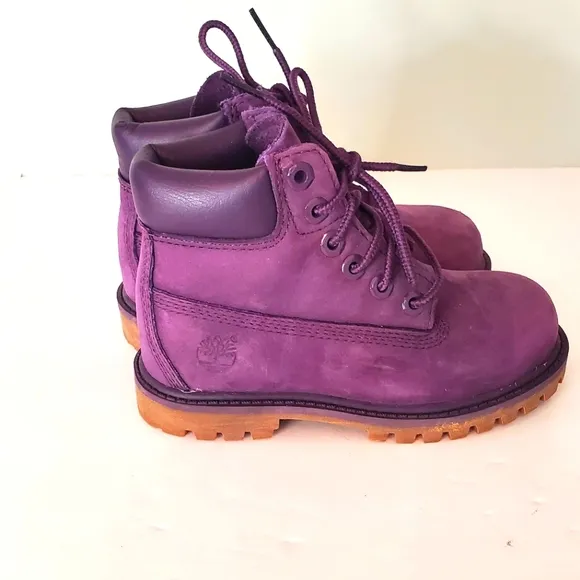 Timberland 6 Inch Premium WP Little Kids Boots| Color: Purple|Size:10.5