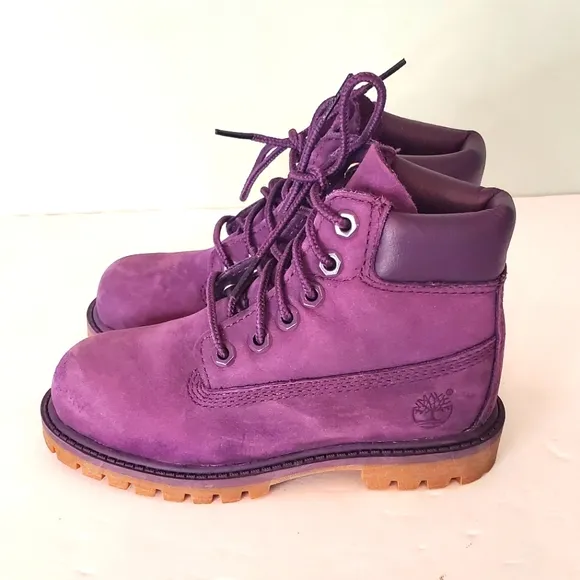 Timberland 6 Inch Premium WP Little Kids Boots| Color: Purple|Size:10.5